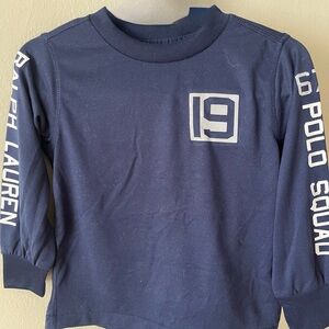 Polo Ralph Lauren Performance Long Sleeve Shirt 2T Navy USA Flag NWT